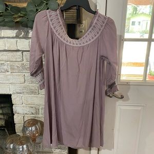 Off the shoulder smocked top dress!